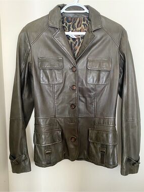 vintage danier leather safari jacket